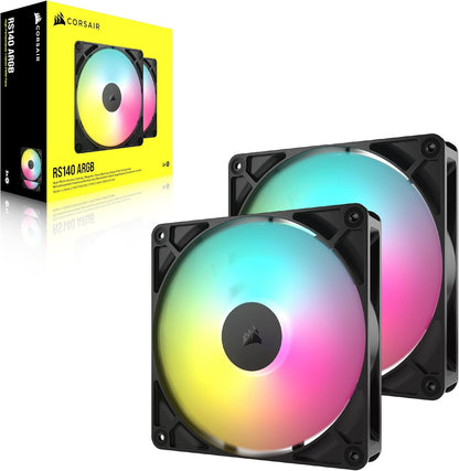 CORSAIR RS120 ARGB 120mm PWM Fan – Daisy-Chain Connection – Low-Noise – Magnetic Dome Bearing – Single Pack – White