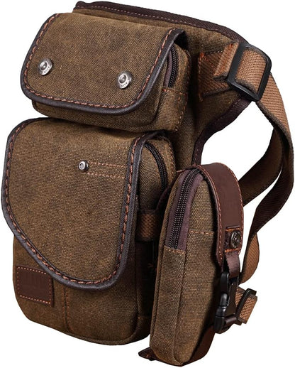 Motorcycle Drop Leg Bag Nylon Waist Pack for Men Women Travel Hiking Tactical Cycling Bike Ride Riding Crossbody Shoulder Fanny Pouch