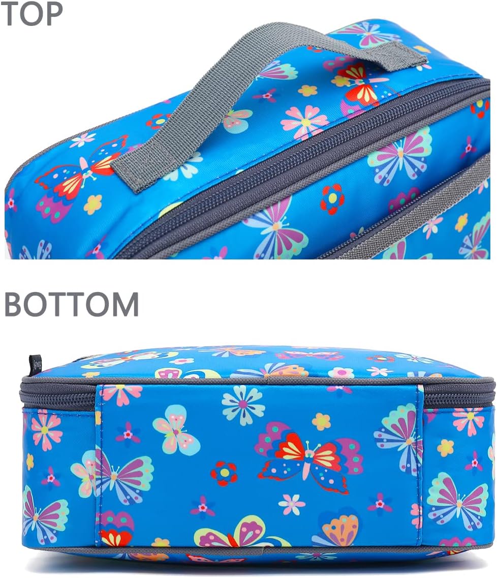 FlowFly Kids Lunch Box Insulated Soft Bag Mini Cooler Back to School Thermal Meal Tote Kit for Girls, Boys, Black