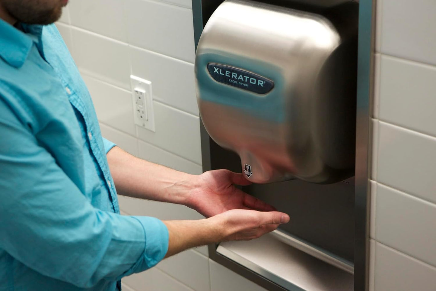 XLERATOR XL-SB Automatic High Speed Hand Dryer with Stainless steel Cover and 1.1 Noise Reduction Nozzle, 12.5 A, 110/120 V