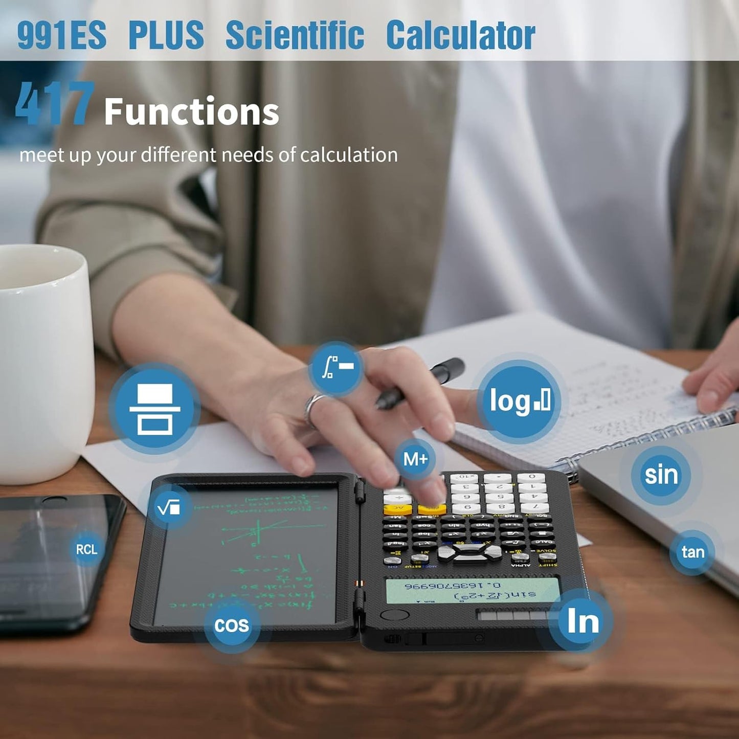 ROATEE 991ES Plus Scientific Calculator | Engineering Calculator | High School Calculator | College Calculator | Multiview Calculator | Solar &  Battery Powered Calculator