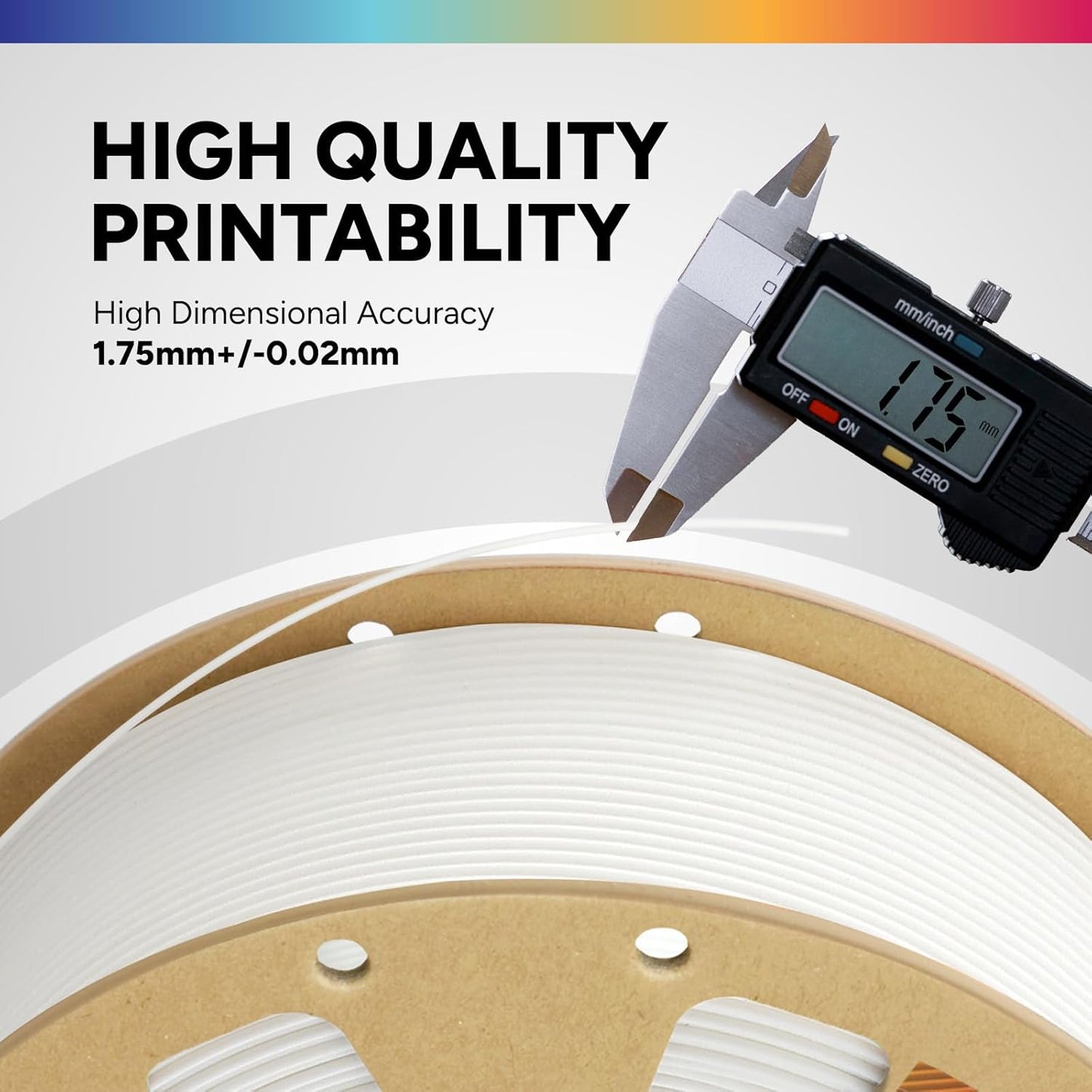 OVERTURE PLA Filament 1.75mm PLA 3D Printer Filament, 1kg Cardboard Spool (2.2lbs), Dimensional Accuracy +/- 0.02mm, Fit Most FDM Printer (Black 1-Pack)