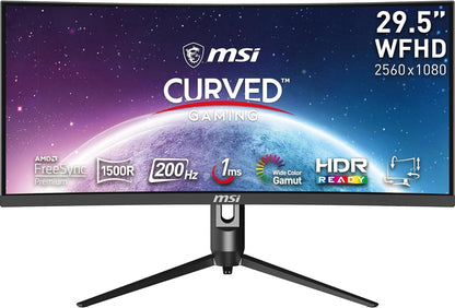MSI Optix MAG342CQR 1500R Curvature 21:9 Aspect Ratio Narrow Bezel 1ms 3440x1440(UWQHD) 144Hz Refresh Rate Tilt/Swivel/Height/Pivot Adjustment 34" AMD Freesync Gaming Curved Monitor, Black, Pack of 1