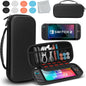 Old Canal Carrying Case for Switch 2, Switch 2 Travel Case with 10 Game Card Slots, Protective Hard Shell Carry Storage Cases for Switch 2 with Screen Protector, Thumb Grips, Screen Cleaning Cloth