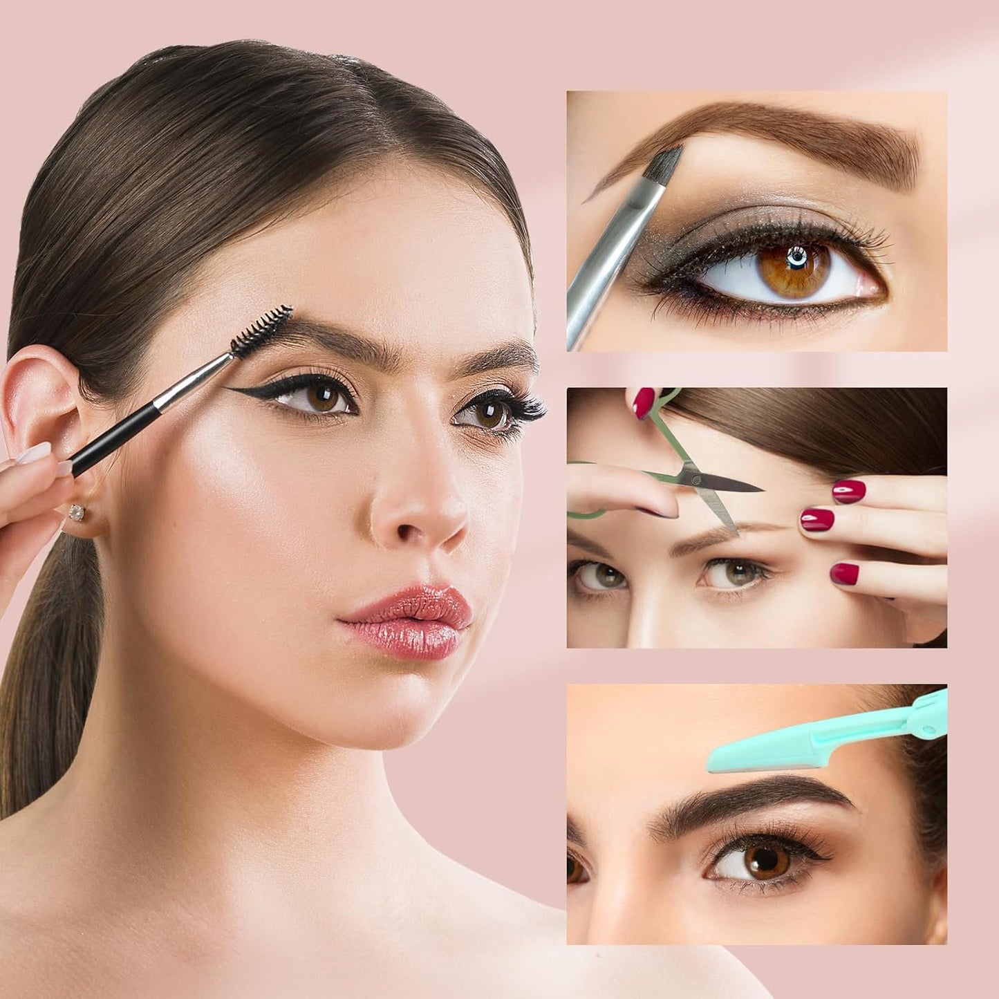 SWEET VIEW 7pcs Eyebrow Tweezers Set, Stainless Steel Tweezers for Women and Man, Precision Plucker Tweezers for Facial Hair, Chin, Eyebrow, Splinter and Ingrown Hair Removal