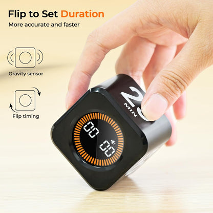Visual Pomodoro Timer Cube – Adjustable Productivity Timer with LED Display, Gravity-Sensing Presets, USB-C Rechargeable, Focus & Time Management Tool for Work, Study, ADHD, Office, Kitchen - PuriLite