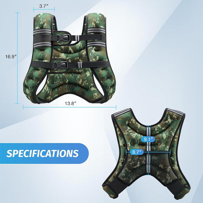 ZELUS Weighted Vest, 6lb/8lb/12lb/16lb/20lb/25lb/30lb Weight Vest with Reflective Stripe for Workout, Strength Training, Running, Fitness, Muscle Building, Weight Loss, Weightlifting