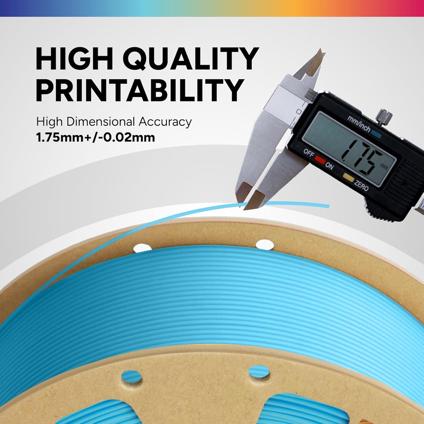 OVERTURE PLA Filament 1.75mm PLA 3D Printer Filament, 1kg Cardboard Spool (2.2lbs), Dimensional Accuracy +/- 0.02mm, Fit Most FDM Printer (Black 1-Pack)