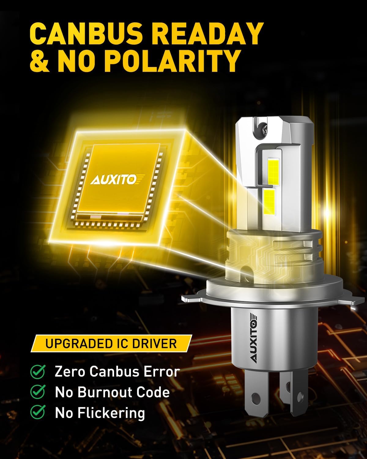AUXITO H11 LED Headlight Bulbs, 400% Brighter 6500K White Wireless LED Headlights for H8 H9 H16 Fog Lights, DRL, Low Beam or High Beam, Direct Install Plug and Play, IP68 Waterproof, Pack of 2