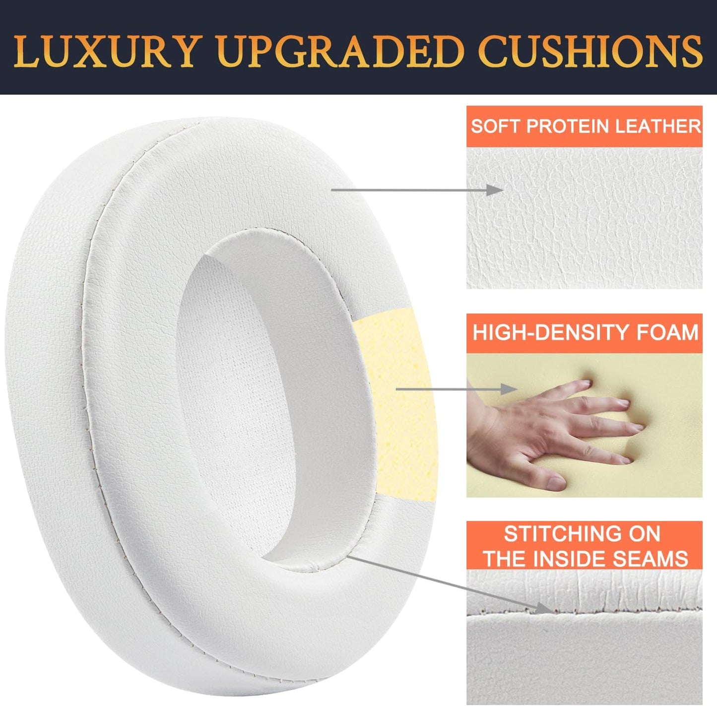 SOULWIT Replacement Earpads for Skullcandy Hesh 3/ANC/Evo & Crusher Wireless/ANC/Evo & Venue ANC Over-Ear Headphones, Ear Pads Cushions with Noise Isolation Foam - Hesh3 PL Black