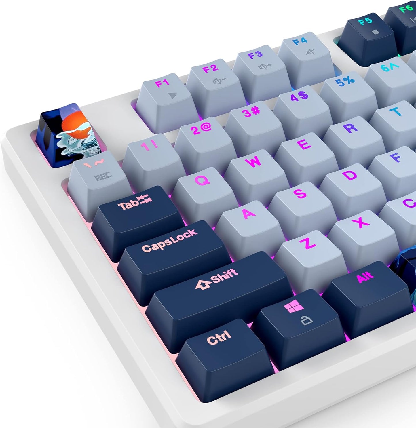 Owpkeenthy Full Size Green Mechanical Gaming Keyboard with Number Pad, Wired 100% Office NKRO Keyboard RGB Backlit 104 Keys with Red Switch for PC Gamer (104 Matcha)