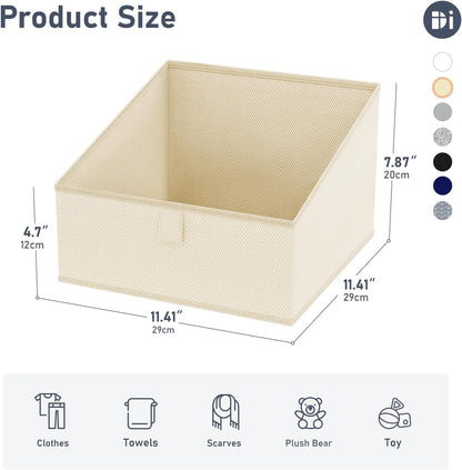 DIMJ Closet Storage Bins - 6 Pack Foldable Storage Baskets Box Fabric Storage Cubes Storage Organization Trapezoid Storage Bin (Arrow Grey)