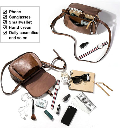 Crossbody Bags for Women Small Over the Shoulder Saddle Purses and Boho Cross body Handbags,Vegan Leather
