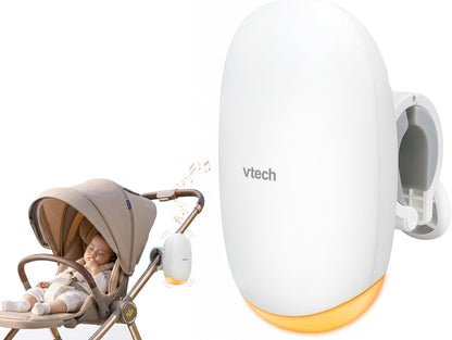 VTech Sound and Motion Stroller, 3-Level Rocking Motion, Stroller and Crib Mount, IPX2 Waterproof and Drip Resistant, Rechargeable Battery, Auto-Off Timer, Amber Night Light: V-Hush Rocker VR1