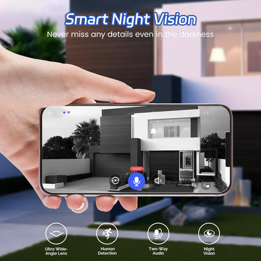 Occuwave 1080P Video Doorbell Camera Wireless, Cloud Storage, Live View, 2-Way Audio, Night Vision, Included Ring Chime, 2.4Ghz WiFi Only, Indoor Surveillance, Real-Time Alert (Silver) - PuriLite