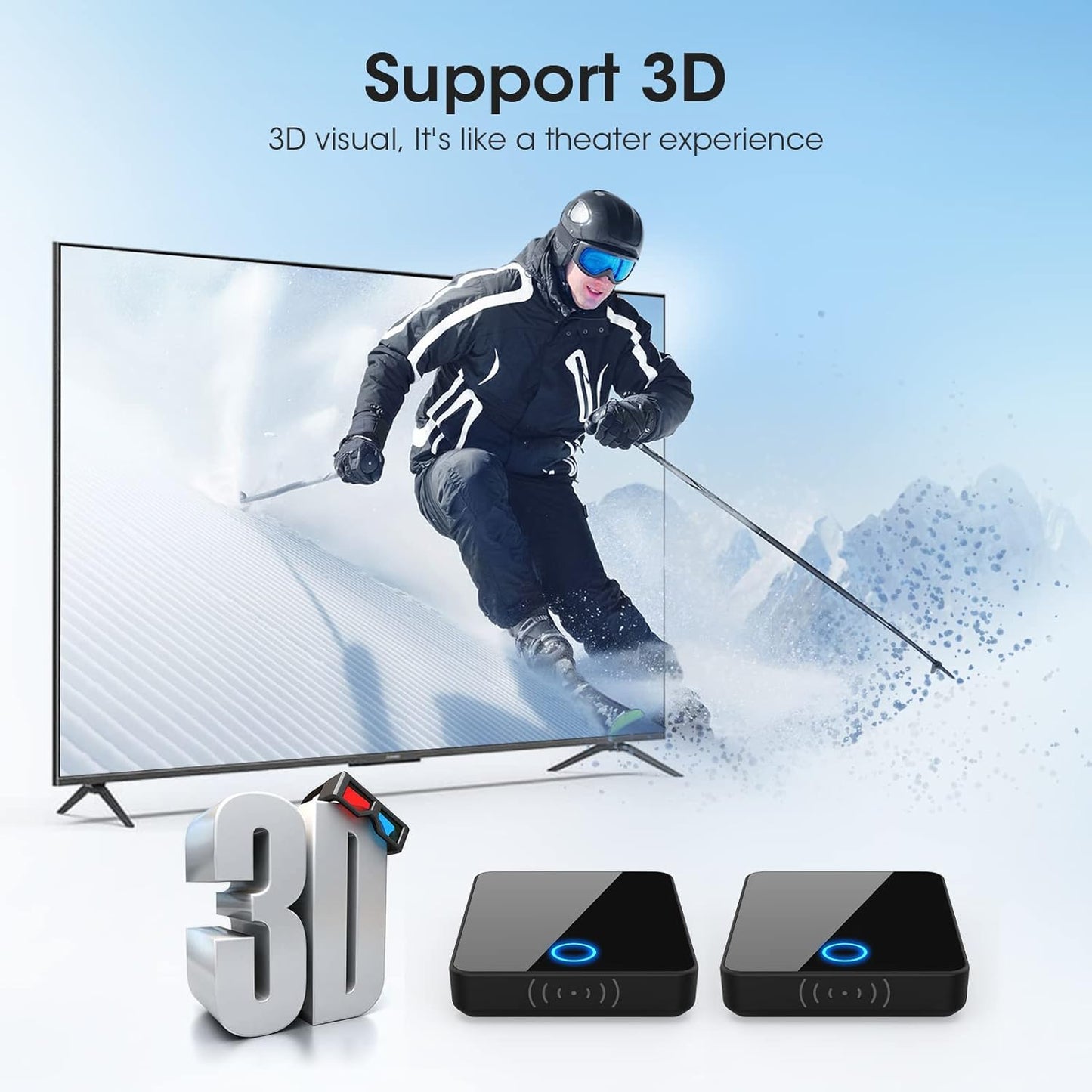 Wireless HDMI Transmitter and Receiver,Binken Wireless HDMI Extender Support 1080P@60 Hz, Support 2.4/5GHz for Streaming Video Audio from Laptop, PC, Camera,STB to HDTV Projector Model 810