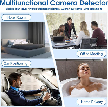 6monk Hidden Camera Detectors, Portable RF Wireless Scanner Hidden Detector, GPS Tracker Detector, 2-in-1 Camera Detector with LED Light for Bathroom, Hotel, Travel,6 Levels Sensitivity