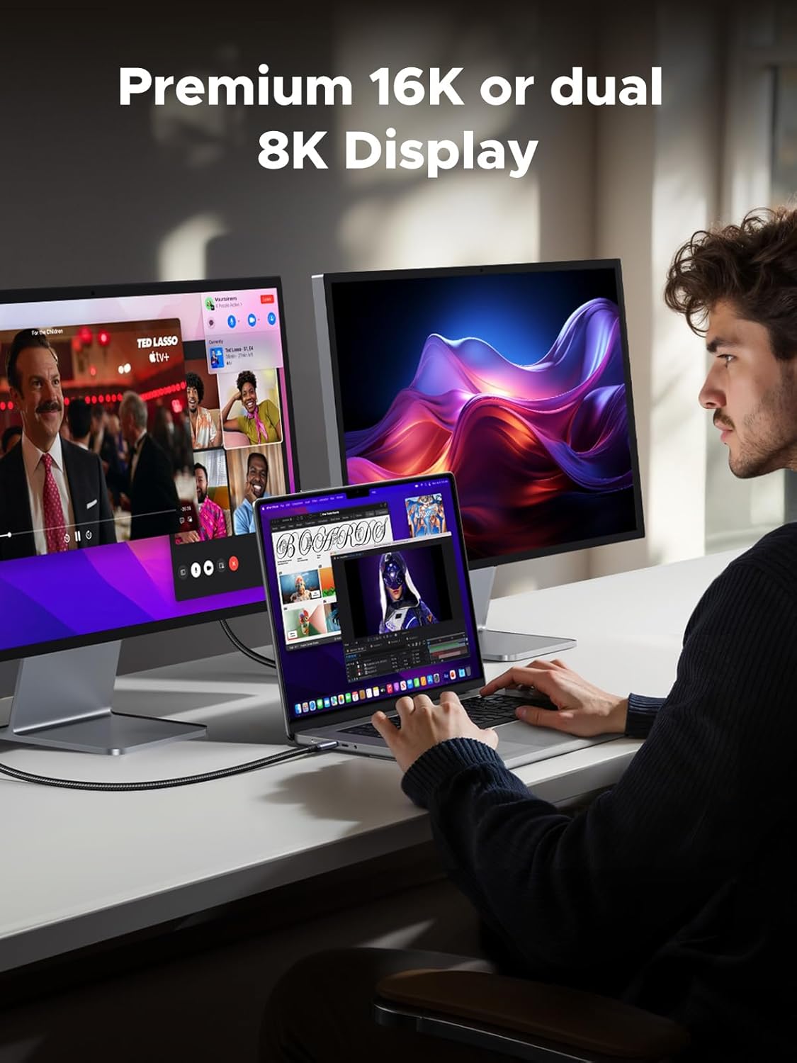 UGREEN USB C to USB C Cable 240W USB4 Gen4 80Gbps Premium 16K Dual 8K Triple 4K Display PD3.1 Type C Fast Charging Compatible with USB C Monitors, MacBook Pro, iPad Pro, iPhone 16 Pro Max, 1M