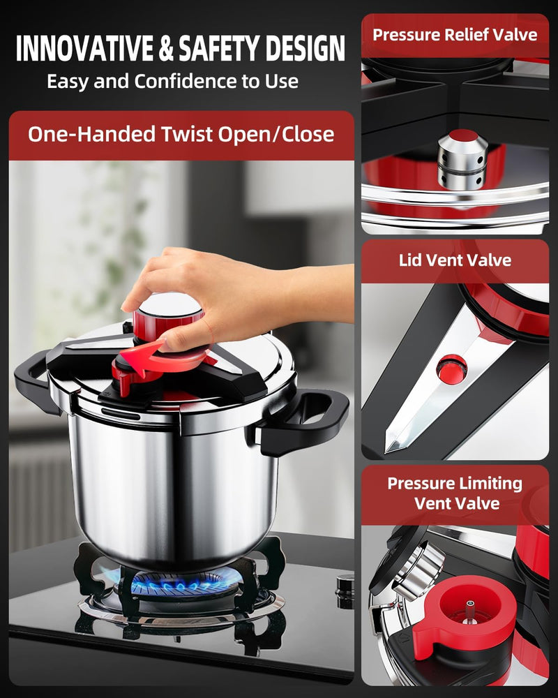 Purilite Select 3-in-1 304 Stainless Steel Pressure Cooker