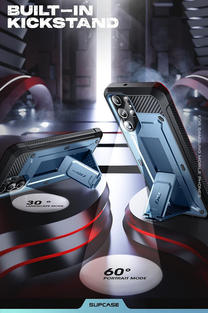SUPCASE Unicorn Beetle Pro Case for Samsung Galaxy S23 Ultra 5G (2023), [Extra Front Frame] Full-Body Dual Layer Rugged Belt-Clip & Kickstand Case with Built-in Screen Protector (Black)