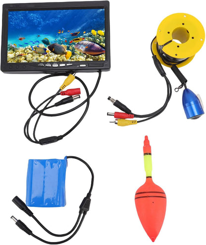 Sanpyl Underwater Fishing Camera, 1080P HD Fish Finder with 195° Wide Angle View and 7 Inch Screen, for Ice Lake Boat Kayak Fishing, 20m Cable (US Plug)