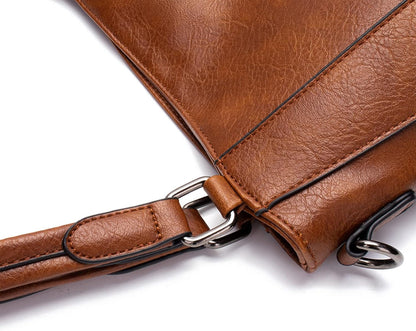Hobo Bags for Women Handbags Purse Ladies Boho Shoulder Bag Crossbody Purses PU Leather Brown 2PCS