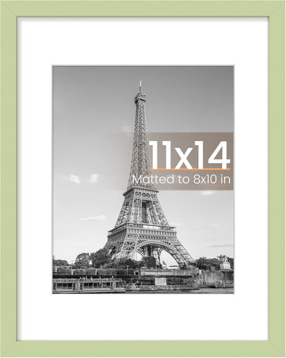 upsimples 11x14 Picture Frame, Display Pictures 8x10 with Mat or 11x14 Without Mat, Wall Hanging Photo Frames, Black