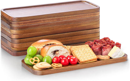 Small Wooden Trays and Platters, Charcuterie Boards, 6 Pack