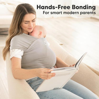 KeaBabies Baby Wrap Carrier - All in 1 Original Baby Carrier Newborn To Toddler Sling, Easy to Wear, Hands Free Bonding, Lightweight, Breathable Infant Wraps (Trendy Black)