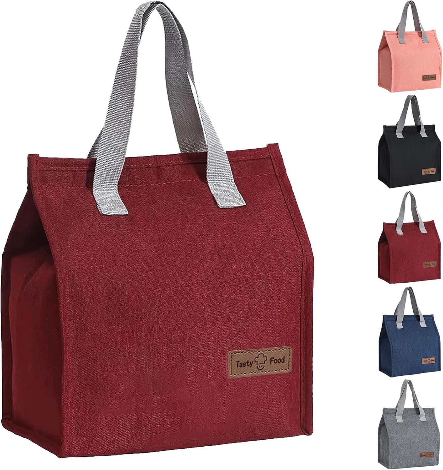 Lunch Bags for Women Men, Reusable Insulated Leakproof Lunch Box Bag for Adult Kids, Small Cooler Bag for Work School Picnic Travel (Black)