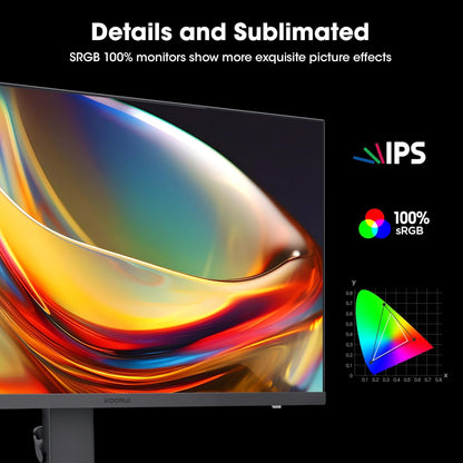 KOORUI Monitor 27 inch QHD 2K Fast IPS Gaming Monitor, 200Hz 1ms, HDR400,95% DCI-P3,Adaptive Sync,Tilt Pivot Swivel Vertical Height Adjustable,HDMI 2.0 &DP 1.4 Ports, G2722P, Black