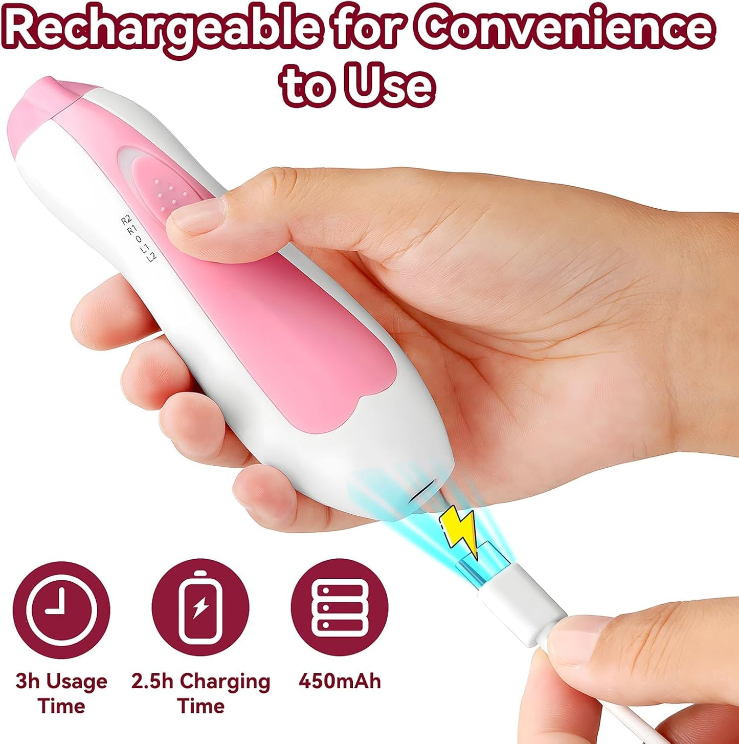 Qunlions life Electric Nail File Drill for Baby, No Sharp Claws Hurt, 6 in 1 Safety Cutter Trimmer Clipper for Toes and Fingers (Blue)