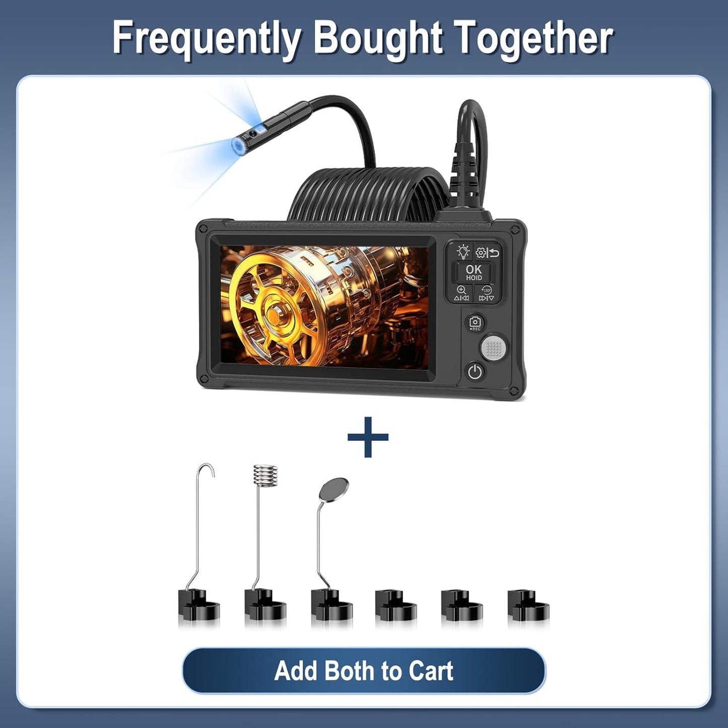 Endoscope Camera with Light, Ennovor 1920P HD, Endoscope Inspection with 8 Adjustable LED Lights, Borescope with Flexible Rigid Snake Camera, IP67 Waterproof and No WiFi Required, for Android iOS