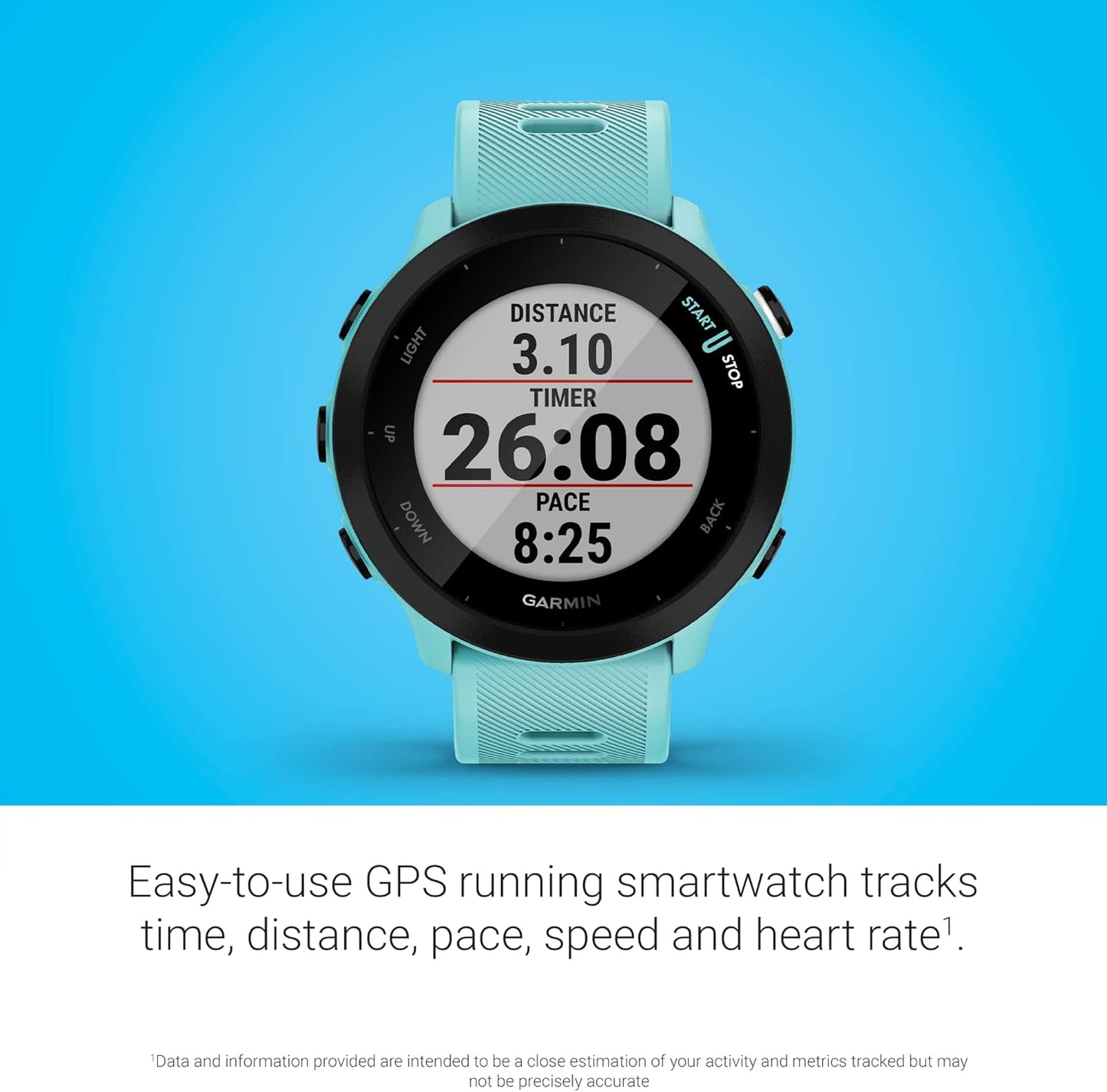 Garmin Forerunner 55, GPS Running Watch with Daily Suggested Workouts, Up to 2 Weeks of Battery Life, White