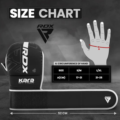 RDX MMA Gloves Sparring Grappling, Hybrid Open Palm Martial Arts Mitts Men Women, Maya Hide Leather Wrist Support, Cage Fighting Combat Sports, Muay Thai Training, Punching Bag and Kickboxing