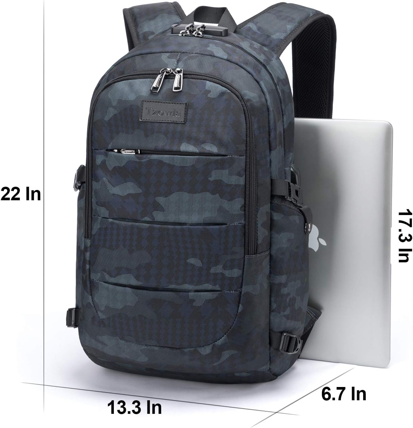 Tzowla Laptop Travel Slim School Backpack Water Resistant Anti-Theft Bag with USB Charging Port and Lock 15.6 Inch Computer Business Backpacks for Men Women College Student Gift,Bookbag Casual Daypack