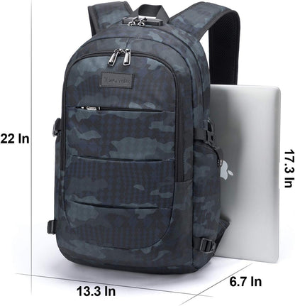 Tzowla Laptop Travel Slim School Backpack Water Resistant Anti-Theft Bag with USB Charging Port and Lock 15.6 Inch Computer Business Backpacks for Men Women College Student Gift,Bookbag Casual Daypack