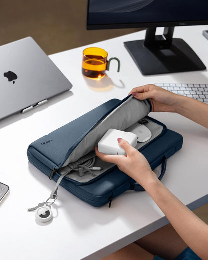 tomtoc 360 Protective Laptop Carrying Case for 16-inch New MacBook Pro M4/M3/M2/M1 Pro/Max 2024-2019, Water-Resistant Laptop Bag Sleeve with Accessory Pocket for The New Razer Blade 15