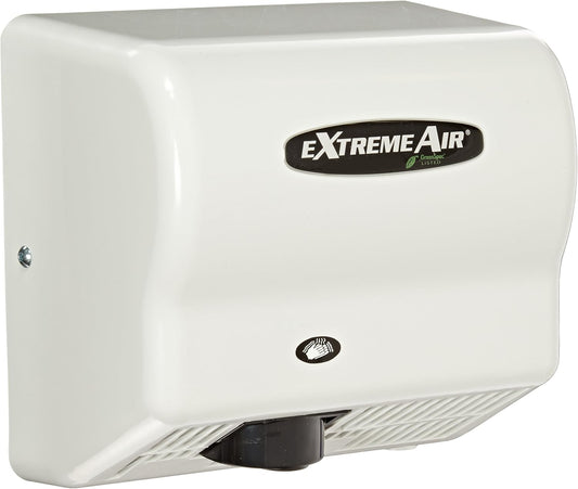 American Dryer Extreme Air GXT9-M Steel Cover High-Speed Automatic Hand Dryer, 10-12-Second Dries, 100-240V, 1,500W Maximum Power, 50/60Hz, White Epoxy Finish - PuriLite