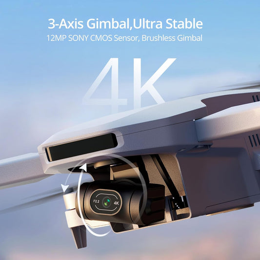 Potensic ATOM 3-Axis Gimbal 4K GPS Drone, Under 249g, 96 Mins Flight, Max 6KM Transmission, Visual Tracking, 4K/30FPS QuickShots, Lightweight for Adults and Beginners, Fly More Combo - PuriLite