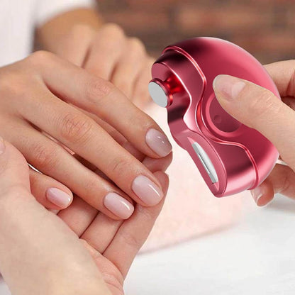 Huvqianu Professional Electric Nail Clippers, Cordless, Rechargeable, Safe for Seniors & Kids, Modern Style, Red, ABS Material