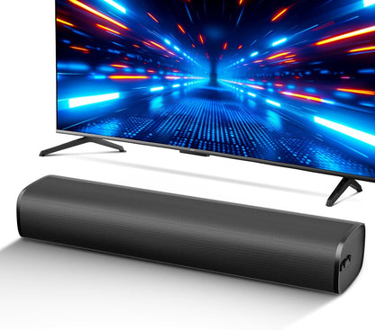MZEIBO 50W Mini TV Sound Bar, Bluetooth Sound Bar with ARC/Optical/AUX, Compact Surround Sound System for Smart TVs, PCs, Projectors & Gaming
