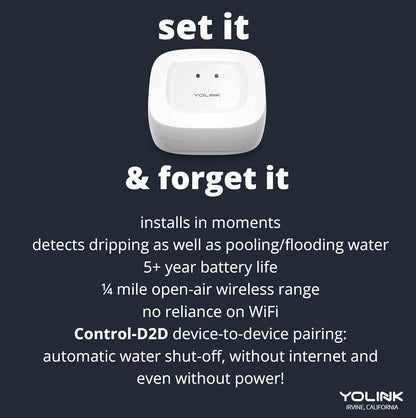 YoLink Smart Home Starter Kit: Water Sensor 4-Pack & Hub Kit - Sensor Compatible with Alexa and IFTTT, 1/4 Mile Range, Instant Remote App, Text(Limited) and Email Alert