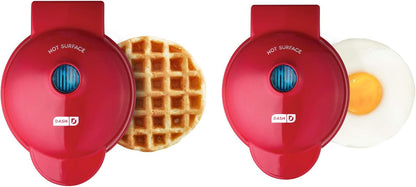 DASH Mini Maker Waffle Maker + Griddle, 2-Pack Griddle + Waffle Iron - Aqua