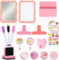18 Pcs Magnetic Locker Accessories Set, Clear Mirror, Dry-Erase Board, Pen Holder & Hooks, Multifunctional Decor Organizer for Girls, Suitable for School, Gym and Office Lockers