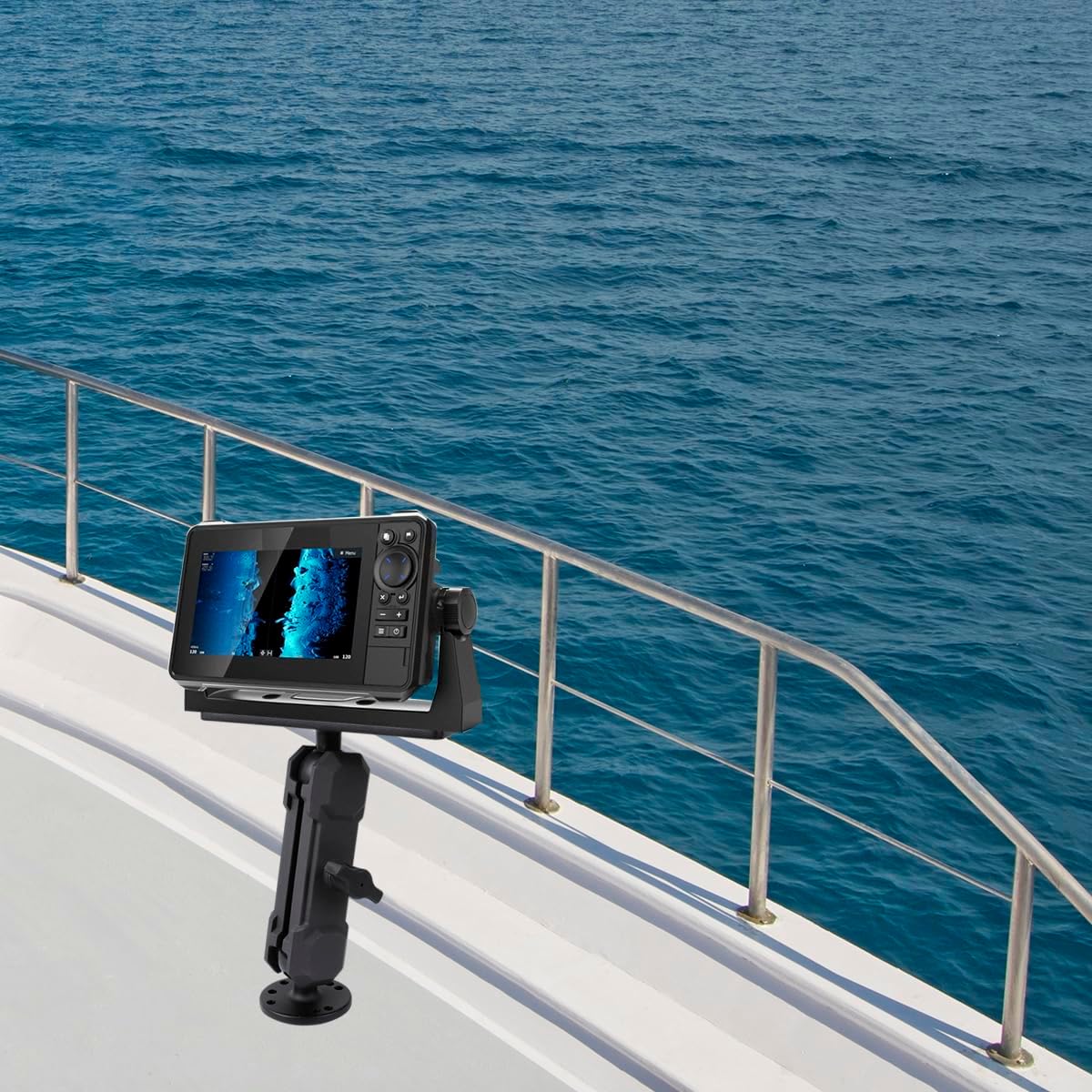 Leenconghui Aluminum Alloy Fish Finder Mount with C Size 1.5"" / 38mm Ball, 5.9"" Arm Marine Electronic Mount Compatible with Garmin,Humminbird, Lowrance and More, BM-72
