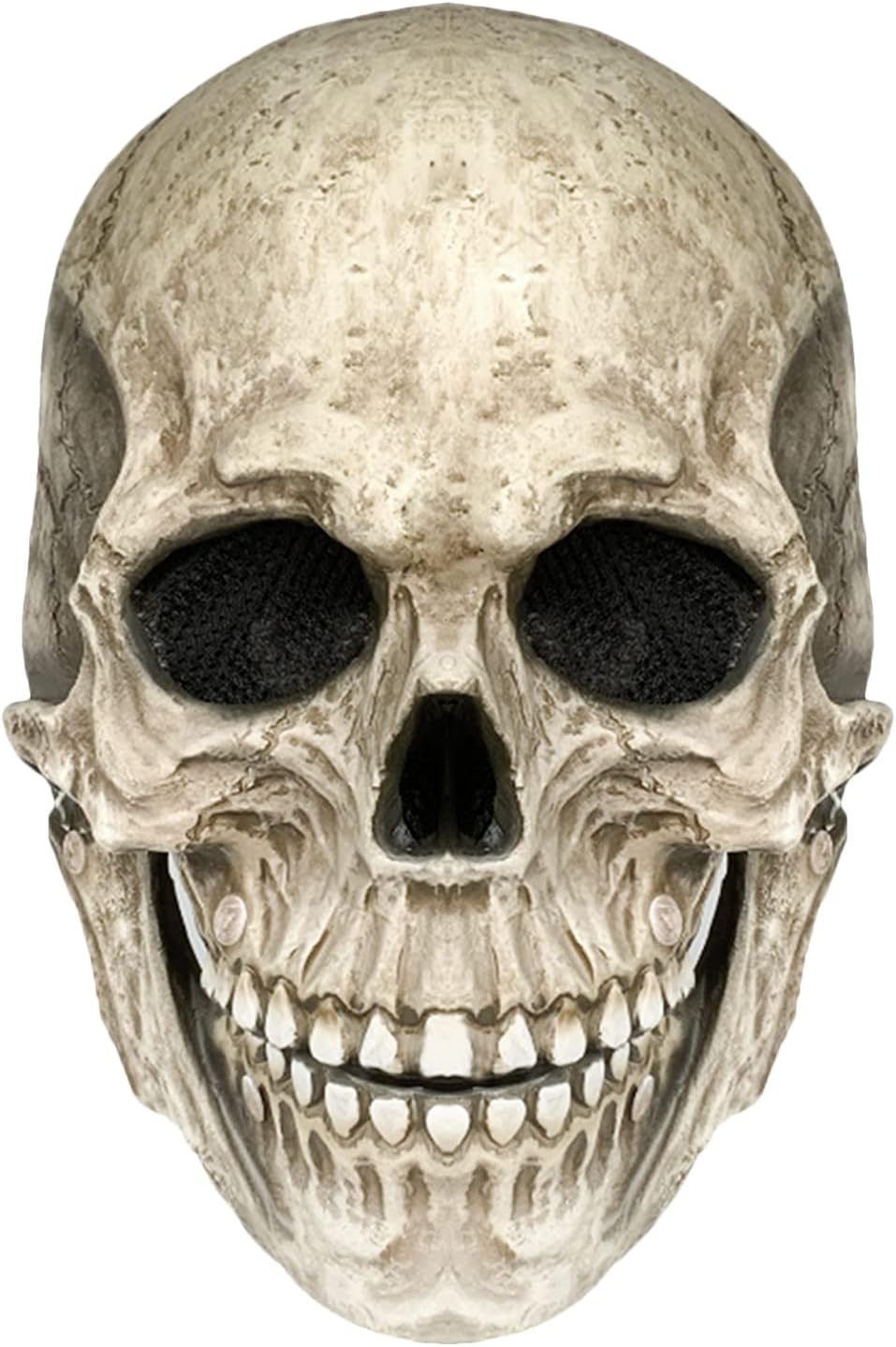 FLORENCE IISA Human Skull Mask Moving Jaw, Scary Halloween Costumes Mask, Full Head Skull Mask Realistic Latex (1P-Grey)