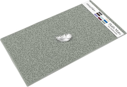 Soft Plush Chenille Bathroom Rug, Absorbent Microfiber Bath Mat, Machine Washable, Non-Slip Grip, Quick-Dry, Thick Shag Carpet Great for Bath, Shower Floor, Bedroom, or Door Mat (Beige, 17x24)