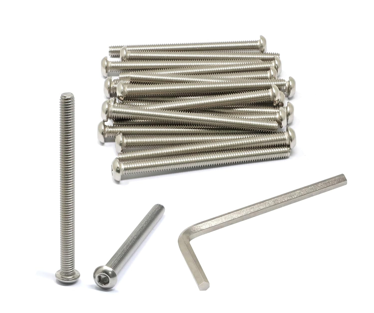 iexcell 50 Pcs M6 x 20mm Thread Pitch 1 mm Stainless Steel 304 Hex Socket Button Head Cap Screws Bolts Kit