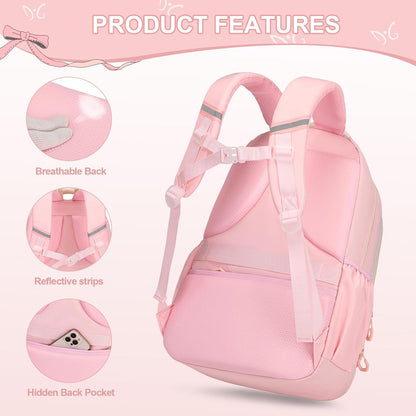 DIGOBAY Backpack for Girls, 3PCS Girls Backpack with Lunch Bag Pencil Case, Kids Backpack for Kindergarten Elementary School